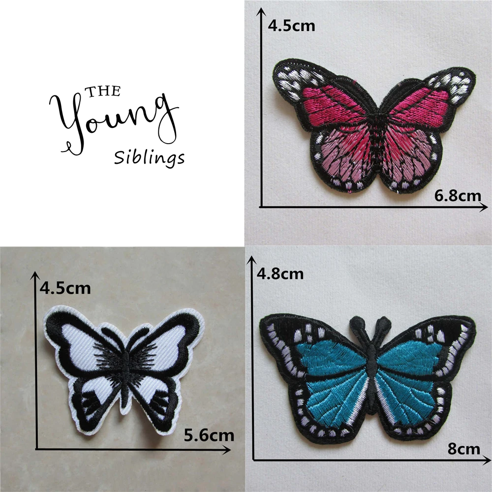 

high quality butterfly brand new fashion patches stripes hot melt adhesive applique embroidery patch DIY Clothing accessories