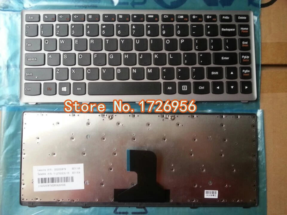 US silver New English Replace laptop keyboard For Lenovo Z400 Z400A P400 Z410 Z400T Z400P