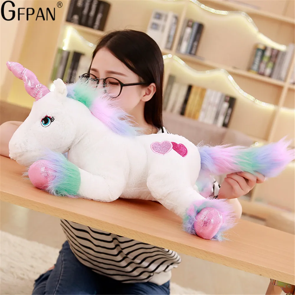 1PC 40cm White Unicorn Plush Toys low Price Stuffed Animal Soft Doll Home Decor Children Photo Props Birthday Gift For Kids