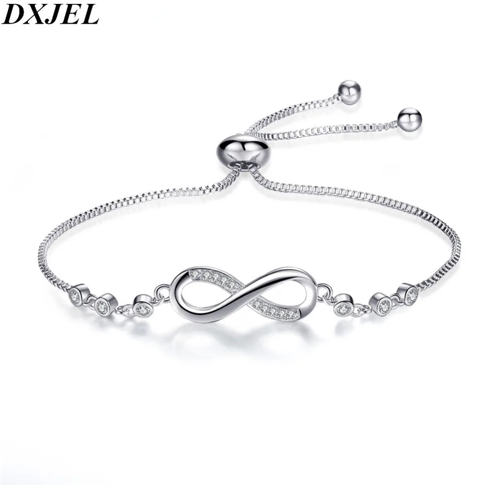 DXJEL браслеты бесконечности и браслеты femme ювелирные изделия любовь навсегда Регулируемый Серебряный браслет Дружба девушки ювелирные изделия аксессуары