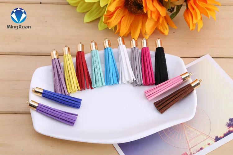 10 шт 5 см хлопок замша кисточки серьги кулон Сатиновые для DIY ювелирных изделий