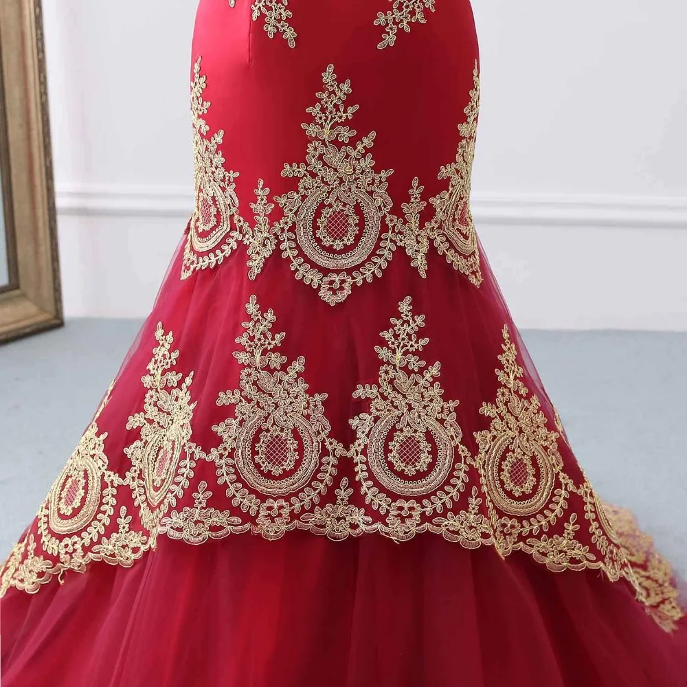 Tulle-Sweetheart-Mermaid-Prom-Dresses-With-Gold-Lace-Appliques-Vestidos-largos-de-fiesta-Elegant-Women (3)
