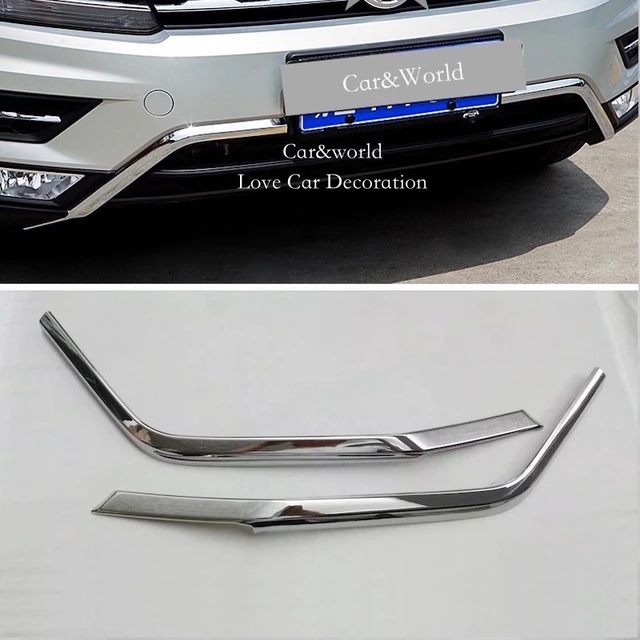 For Vw Volkswagen Tiguan L Front Bar Down Grille Bumper Cover Chrome Decorate Car-styling Accessories - Styling Mouldings -