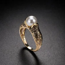 Модное винтажное жемчужное кольцо, Золотое Ювелирное Украшение, Ювелирное кольцо короля, подарит подарок женщинам, вечерние, свадебные, большая жемчужина, кольцо