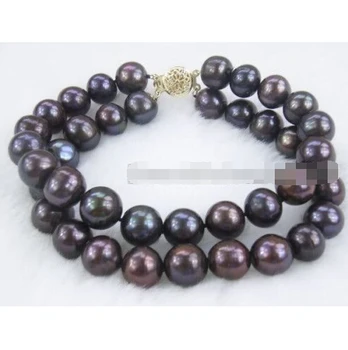 

FREE shipping>>>>Charming natural 9-10mm black AAA pearl bracelet JEWELRY