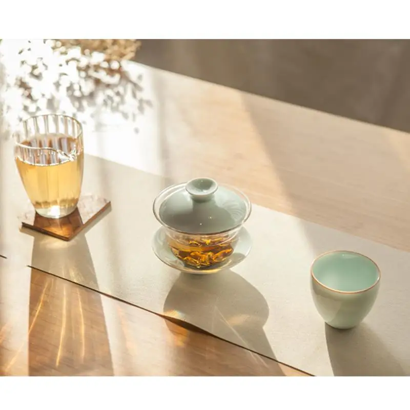 Чайный сервиз Celadon с термостойким стеклом Gaiwan для китайского чая Gongfu чайные