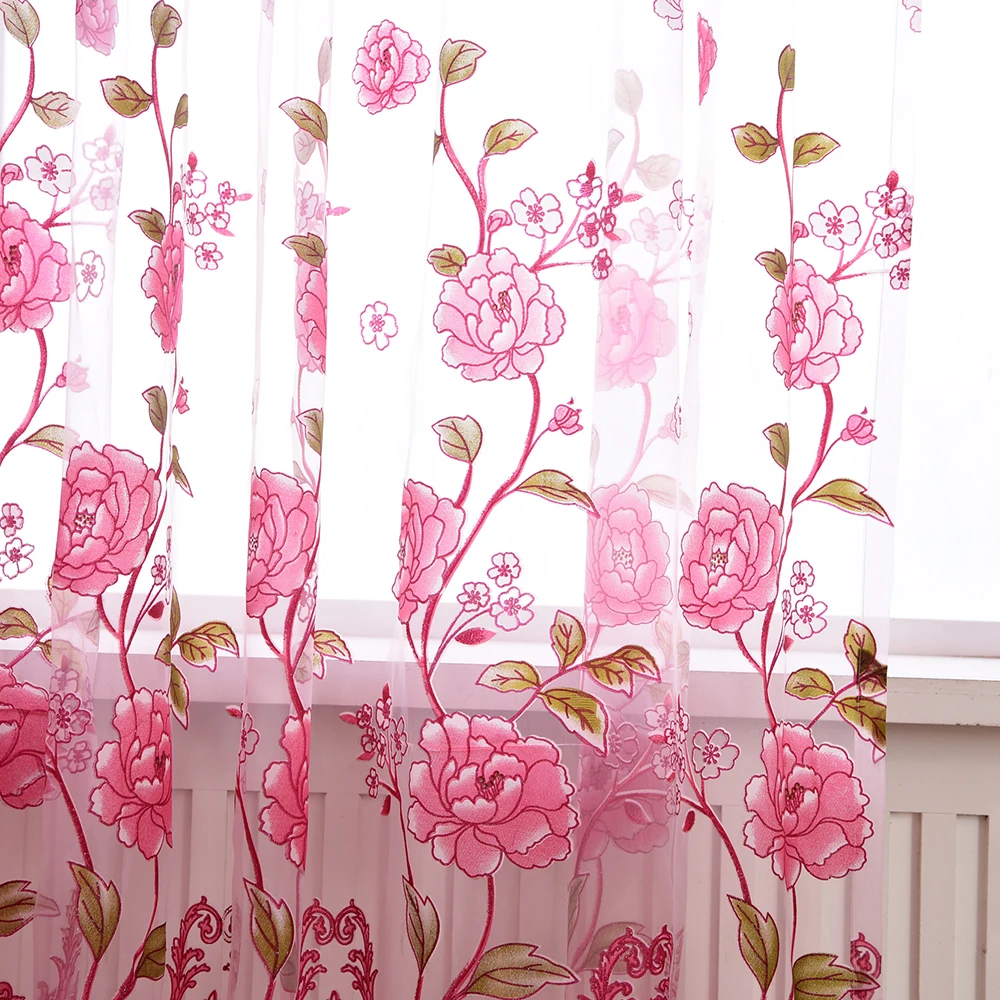 Пион цветок тюлевые шторы с рисунком для гостиной прозрачные тюлевые шторы современные оконные портьеры, гардины для спальни