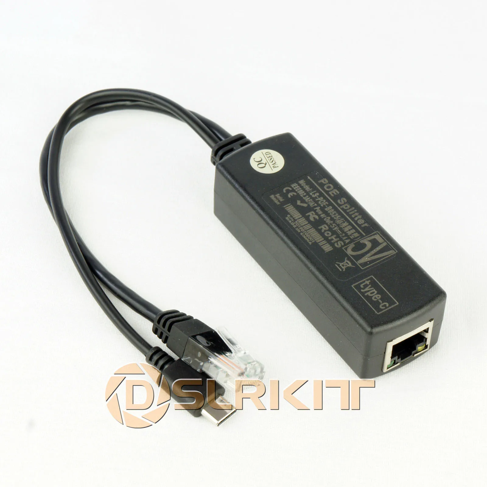 DSLRKIT Кабель с разъемом USB типа C 5V 2.4A активный сплиттер PoE Мощность Over Ethernet 802.3af 100