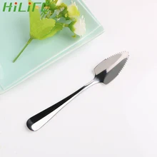 HILIFE Fruit Grapefruit Spoon Long Handle Stainless Steel 15.5cm Dessert Tea Coffee Spoon Tableware Flatware Serrated Edge