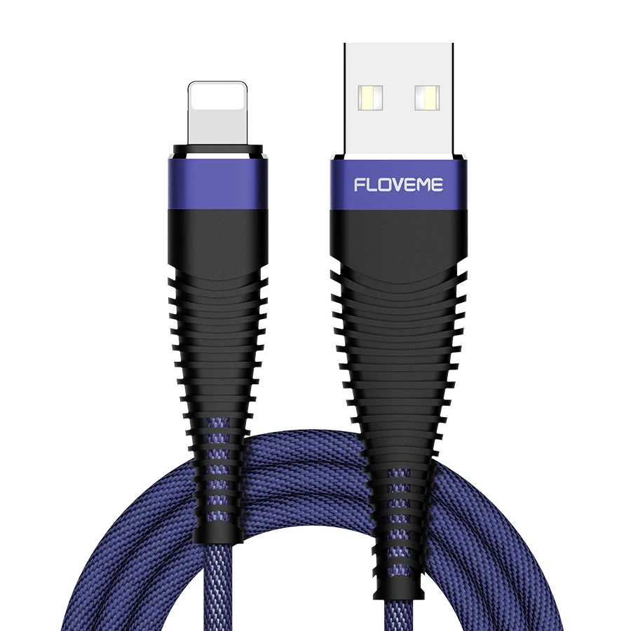FLOVEME 1 м высокопрочный Micro USB кабель C type-C 2A зарядное устройство синхронизации данных нейлоновая оплетка Кабель для зарядки iPhone samsung huawei - Цвет: Blue Color