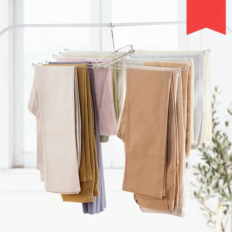 Stainless steel hanger folding drying rack balcony towel racks