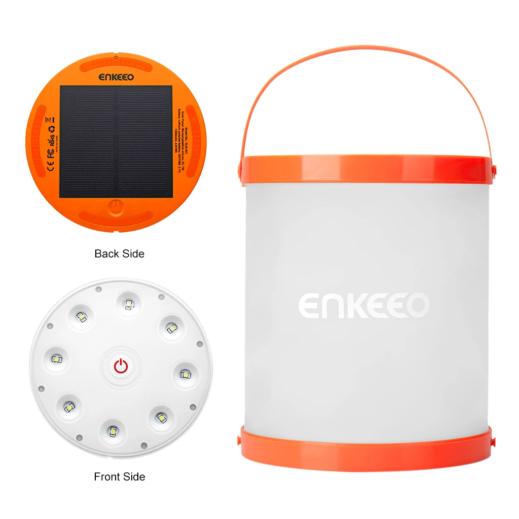 Enkeeo Solar Lantern Collapsible Solar Lantern Flashlight Rechargeable LEDs (3)
