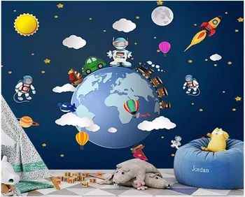 

WDBH custom photo 3d wallpaper on the wall Cosmic space planet cartoon starry alien 3d wall murals wallpaper for wall 3 d