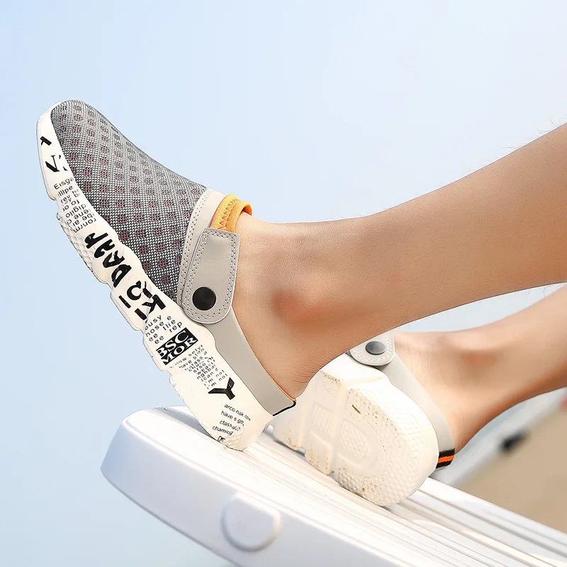 Allwesome Croc Shoes Men Summer Massage Clogs Beach Sandals Slippers Flip Flops Comfotrtable Shoes Zapatos De Hombre Big Size