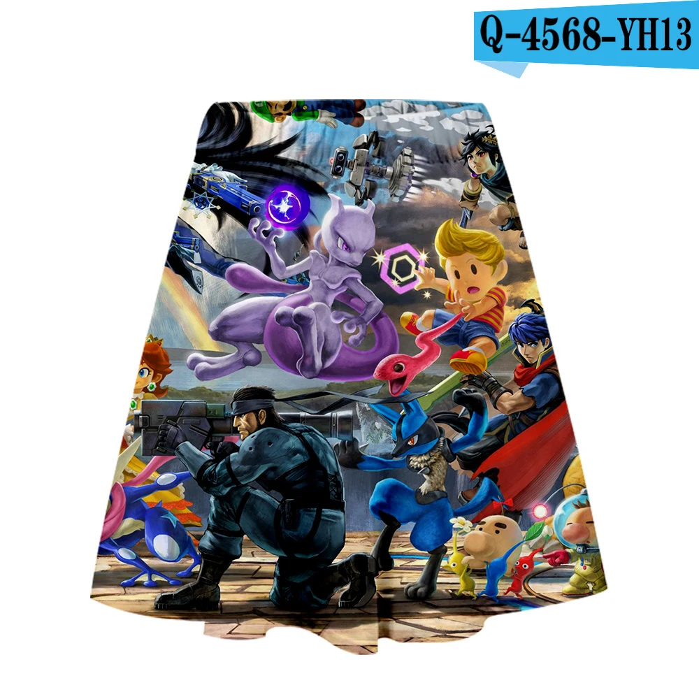 Супер Smash Bros. 3D новая одежда Повседневная Юбка принт Женская Летняя Сексуальная Юбка Топы Повседневная Женская юбка Горячая Распродажа юбки - Цвет: Оранжевый