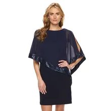 Mesh Patchwork Sexy Mini Dress 2017 Women Cloak Sleeve Round Neck Irregular Party Dresses Sequins Clubwear Vestidos Dress Sexy