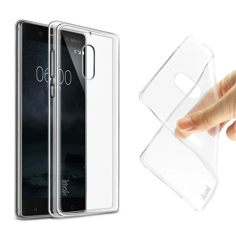 

For NOKIA 6 Case with Screen Protector IMAK Soft TPU Gel Clear Case For Nokia 6 Transparent Case Slim Phone silicone Back Cover