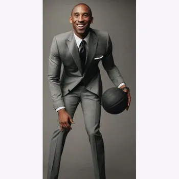 

2017 Light Grey Custom Made Light Middle Grey men Suits Tailor Made Light Medium Gray Suit For men Gray Wedding Suits For Men