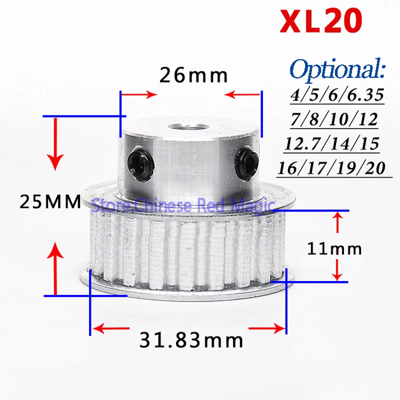 XL16/XL17/XL18/XL19/XL20 16-20teeth зубчатый шкив алюминиевый 3d принтер части XL зубчатое отверстие ширина 11 мм синхронный колесный редуктор