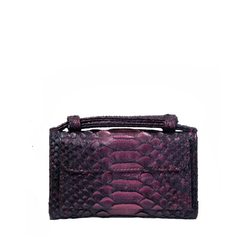 New Style Luxury Handbags For Women Genuine Leather Day Small Clutch One Chain Shoulder Cross-body Bags Crocodile Pattern Purse - Color: Black purple