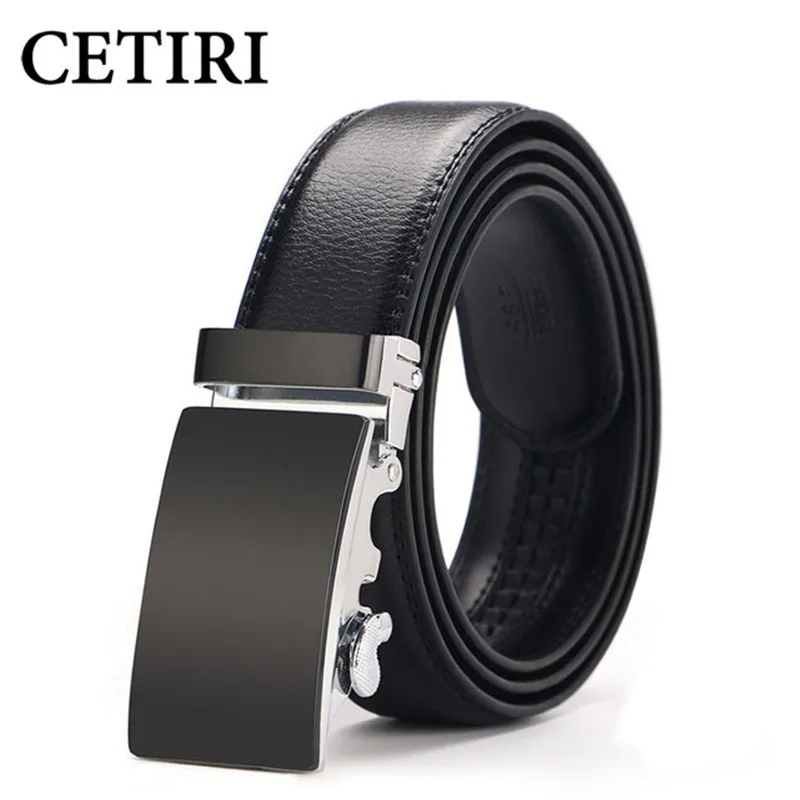 

CETIRI Top Man Belts Luxury High Quality Cow Genuine Leather Ratchet Belts For Men Automatic Buckle Wedding Waist Male Kemer