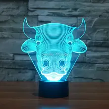 Free Shipping Color changing Flashing touch sensor control Bull Acrylic 3D Toro font b LED b