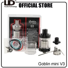 Goblin Mini V3 Original UD RTA Tanque para cigarrillo electrónico mod con Dos 16mm Cubiertas Youde atomizador VS UD Bellus RTA