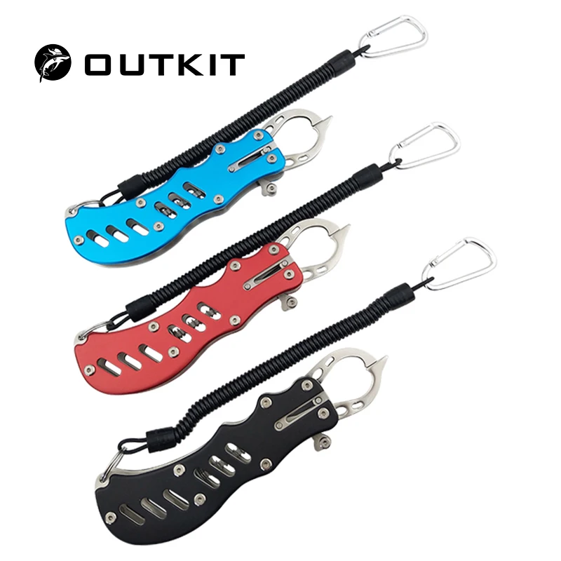 OUTKIT الصيد معالجة مجموعة سبائك الألومنيوم السمك الشفاه قبضة الأسماك كونترولر مع متعددة الوظائف كماشة معدات الصيد أدوات