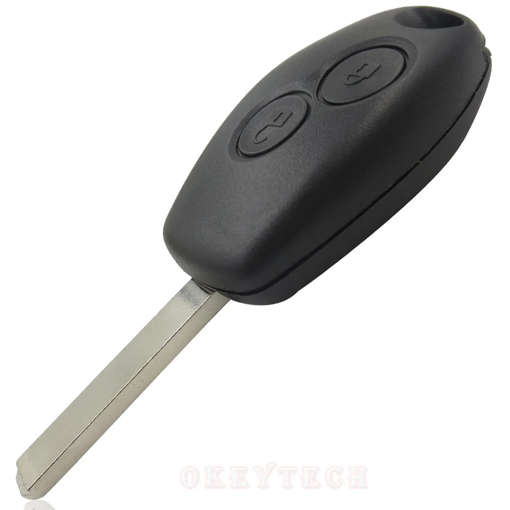 Чехол для ключей OkeyTech 2 кнопки для Renault Duster модус Клио 3 Twingo DACIA Logan Sandero Uncut Blade Fob пульт дистанционного управления замена оболочки