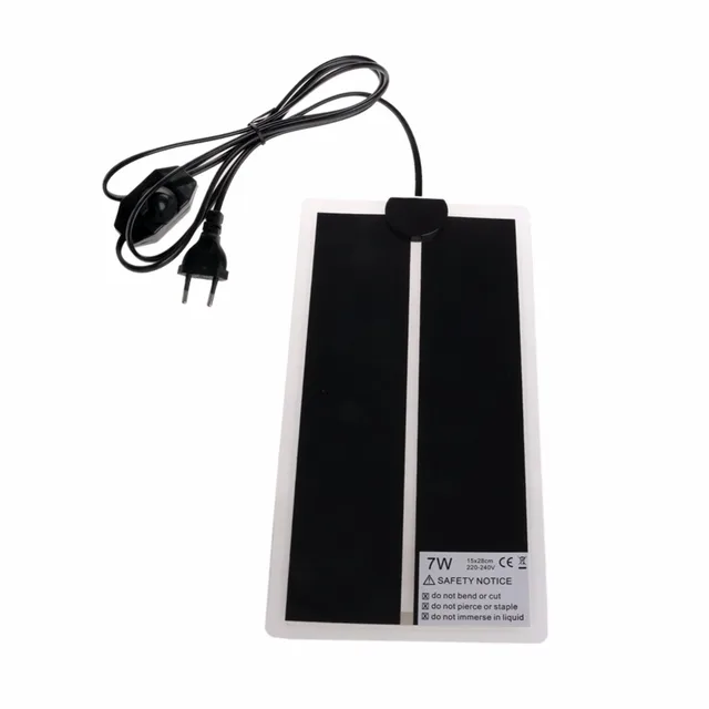 5/7/14/20W 220-240V EU Plug Adjustable Temperature Pet Heating Mat Tortoise Amphibians Warmer Bed Mat Reptiles Supplies 4