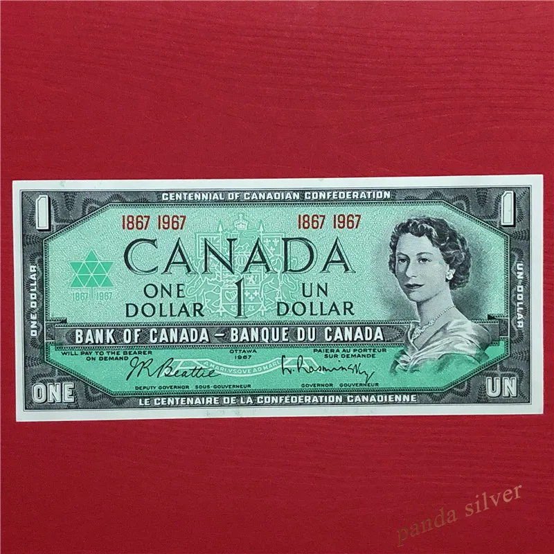 1967 Centennial of Canada Canada 1 Dollar Commemorative P-84a Unc
