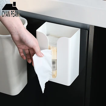 

Wall-mounted Paste Bathroom Tissue Box Kitchen Paper Storage Box Punch-free Toilet Napkins Holder Household Organizer Case