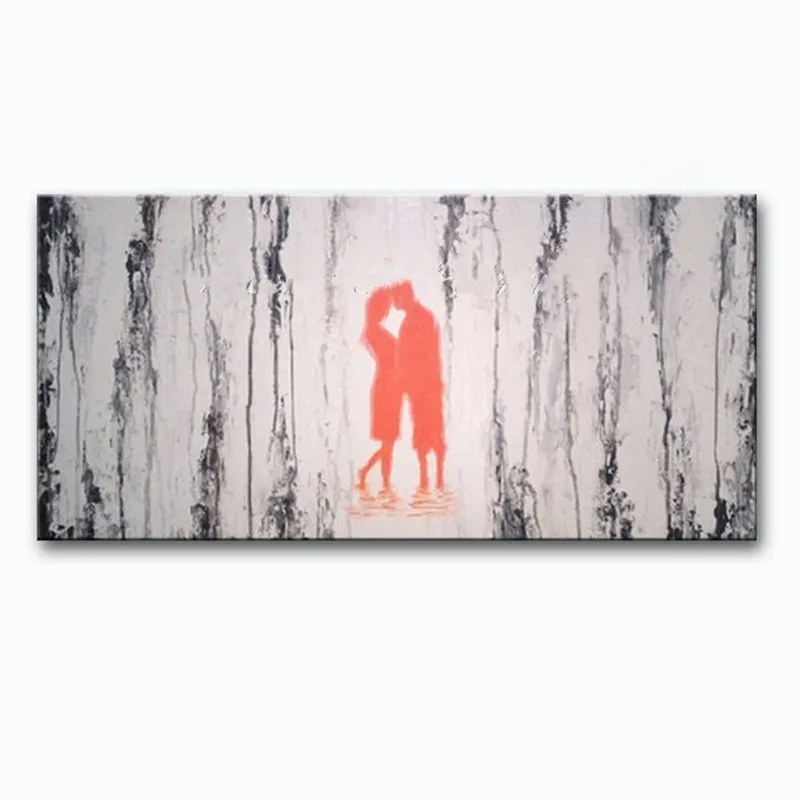 

Modern Home Decor Wall Art Handpainted Abstract Oil Paintings on Canvas Large Lover Pictures Gifts Knife Grey Graffiti Painting