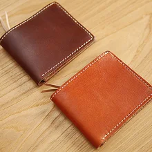 LAN мужской кожаный бумажник ручной работы короткий маленький кошелек старинный мужской кожаный кошелек