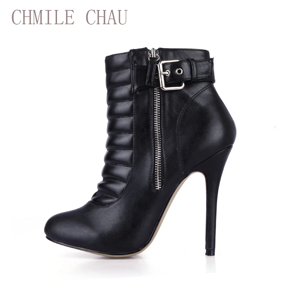 mid calf black heel boots
