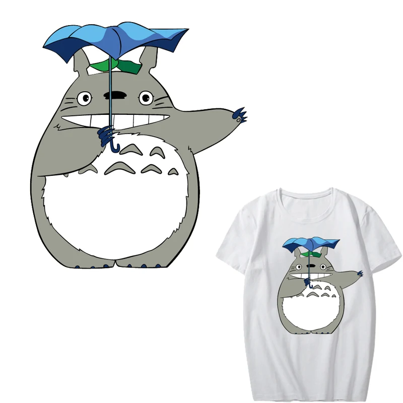 

Iron on Totoro Patches for Clothing Heat Transfer Vinyl Washable Stickers Print on T-shirt Decoration DIY Applique Thermal Press