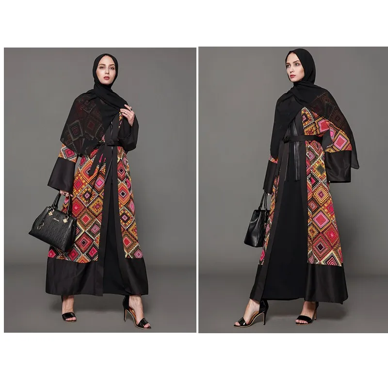 Дубай Кафтан платье мусульманские Вечерние abaya женские арабские кружева Patchwork Ain лоскутное Турция ислам молитва Восточный халат из марокена платья