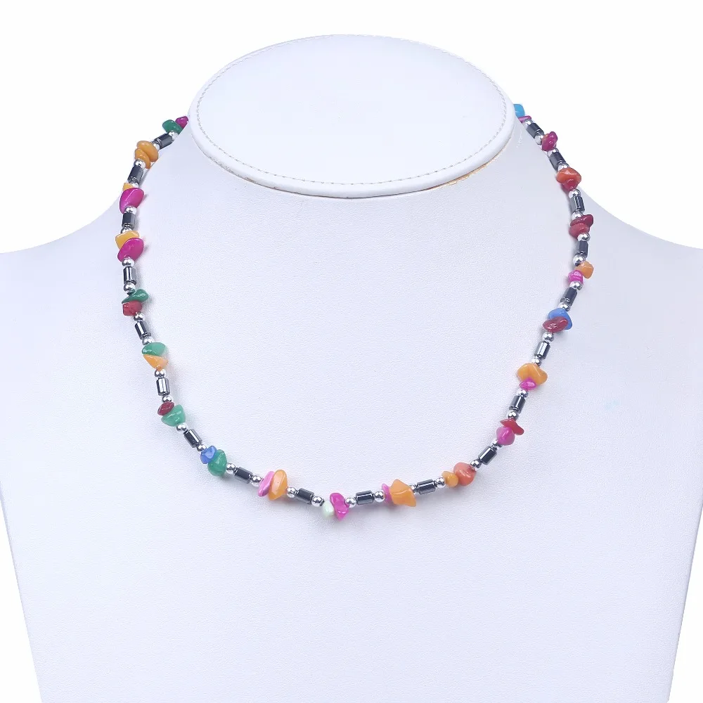 

Multi Color Macadam Hematite Necklaces Jewelry Long For Your Friends