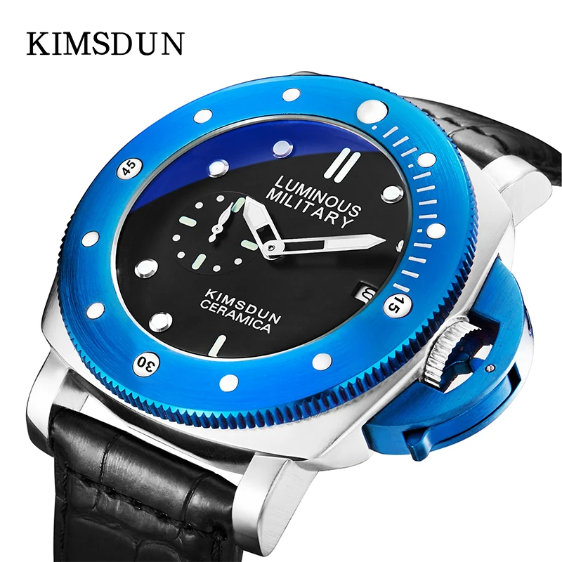 

KIMSDUN Quartz Watch Men round Complete Calendar watches luxury 3Bar waterproof Water Resistant Buckle reojes de hombre