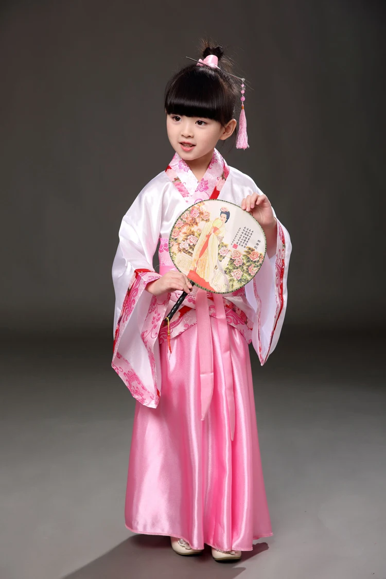 Дети Китайский традиционный ханьфу платье феи обувь для девочек Древний китайский костюм сценический женщина Тан костюмы детские