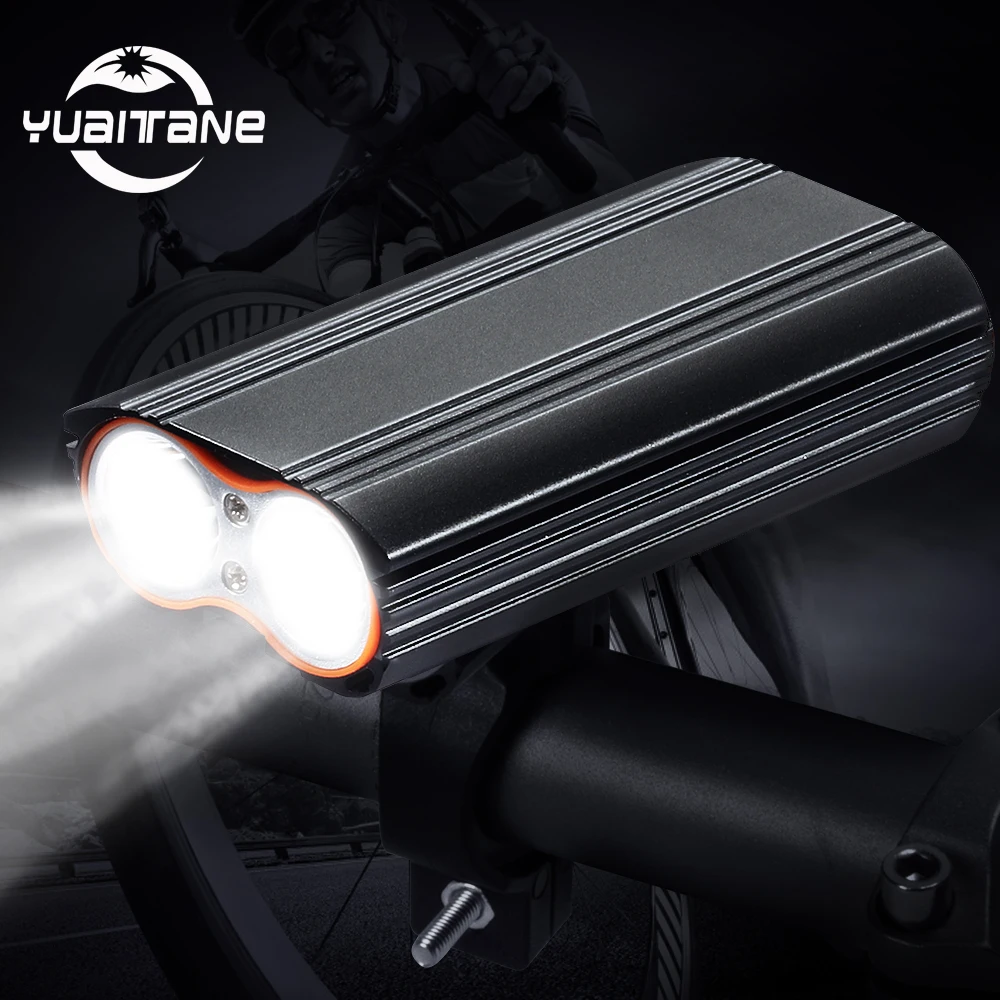 

20000 Lumen Bicycle Light Built-in 6000mAh Bike Light LED Headlight USB Rechargeable Battery+2 Handlebar MTB Mount Bicycle Light