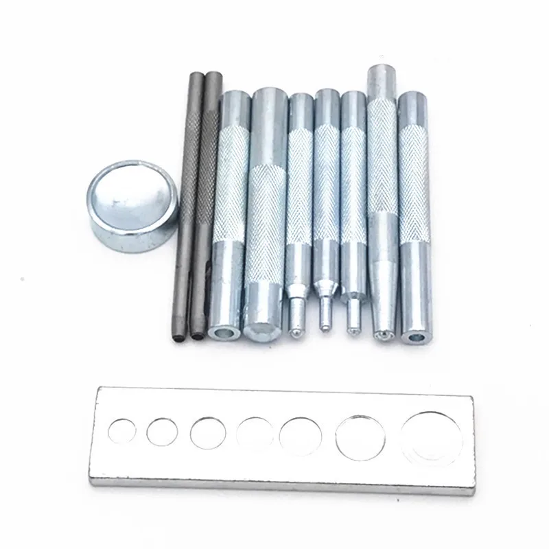 11pcs DIY Craft Leather Tools Die Punch Snap Rivet Setter Base Kit