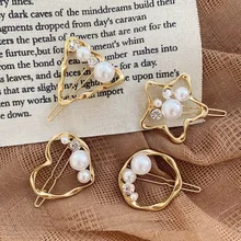 1 шт. заколки для волос для женщин полый жемчуг горный хрусталь звезда Шпилька заколка круглый боковой зажим Лягушка Клип G0402