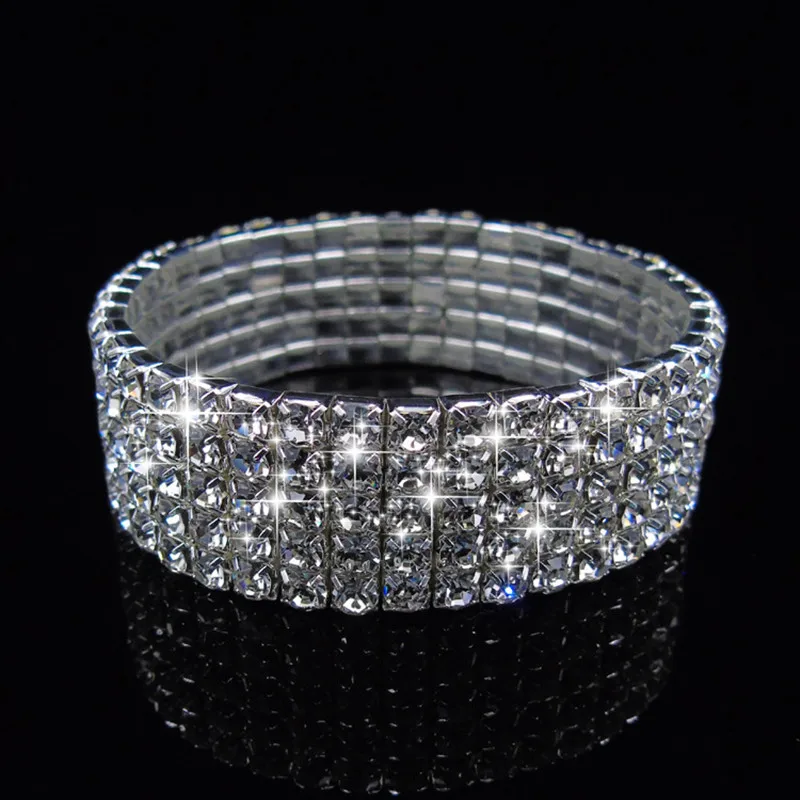 

European and American classic fashion bracelets catch chain multi-drainage Water dr shiny ladies bracelet bracelet elastic brace