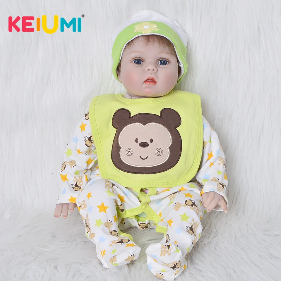 

Wholesale 22'' Silicone Reborn Baby Doll Lifelike 55 cm Newborn Dolls Cotton Body Fashion Boy For Children 2018 Playmates Gifts