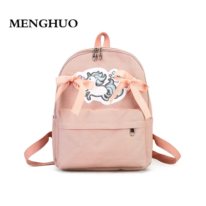 MENGHUO 2018 Новый kawaii Единорог сумка Школьный рюкзак для девочек милые сумки на плечо