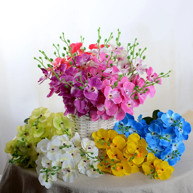 

1 Bouquet Real Touch silk Butterfly Orchid artificial flowers party home decor wedding decoration Decorative fake flower 52033