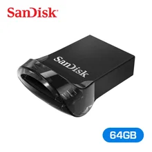 SanDisk USB флэш-диск Ultra Fit 64 ГБ USB 3,1 диск 130 МБ/с. узнать Скорость ручка привода ручки с шнурки для ПК