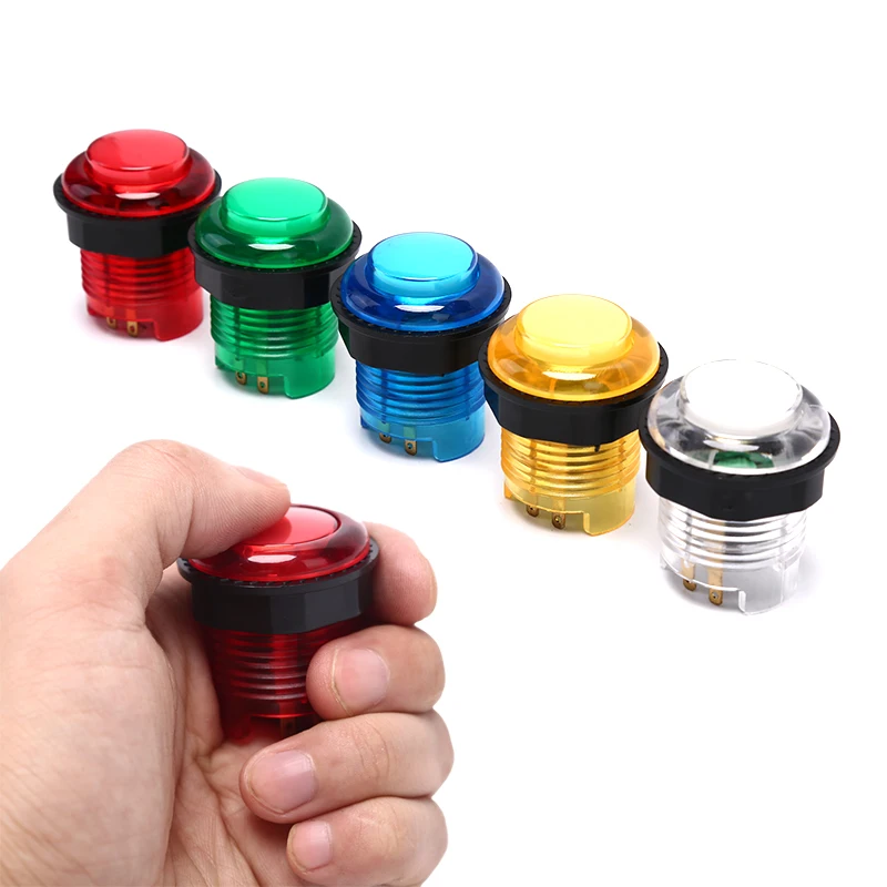 

2019 New 5V Illuminated Button Arcade Cabinet Accessories 1PCS 28mm LED Arcade Push Button Arcade Start Button Switch