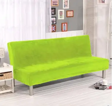 Все включено плюшевый диван-чехол для без подлокотника диван-кровать бархат однотонный Чехол Диван Ткань Чехол Диван серый, красный чехол 160-195 - Цвет: Green Sofa Cover